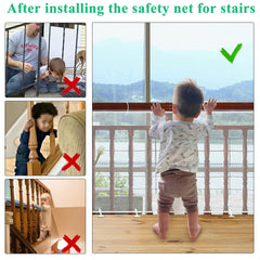 Aixingyun banister protector mesh securing gaps around the railing.