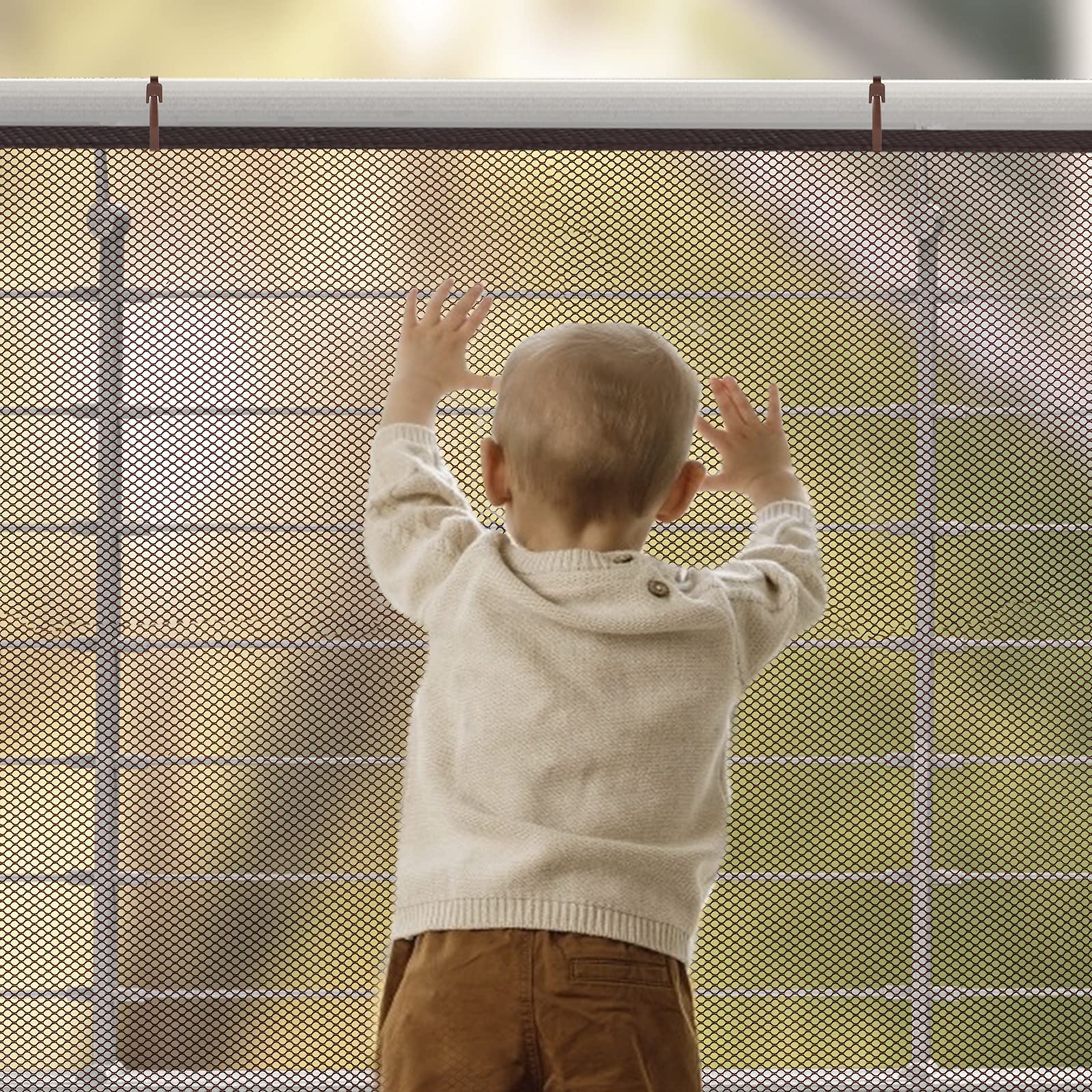 Aixingyun child safety net on brown stair mesh for safe stairs