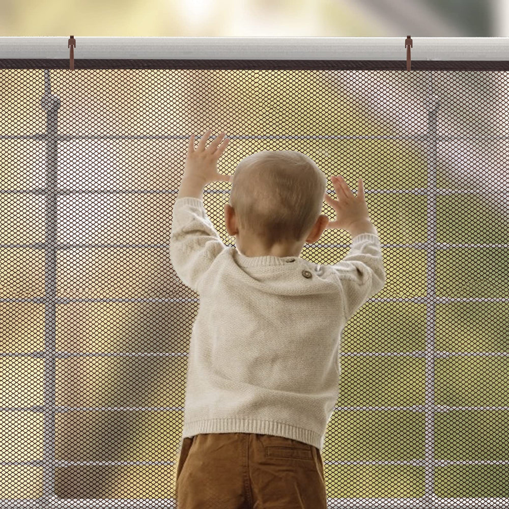 Aixingyun child safety net on brown stair mesh for safe stairs