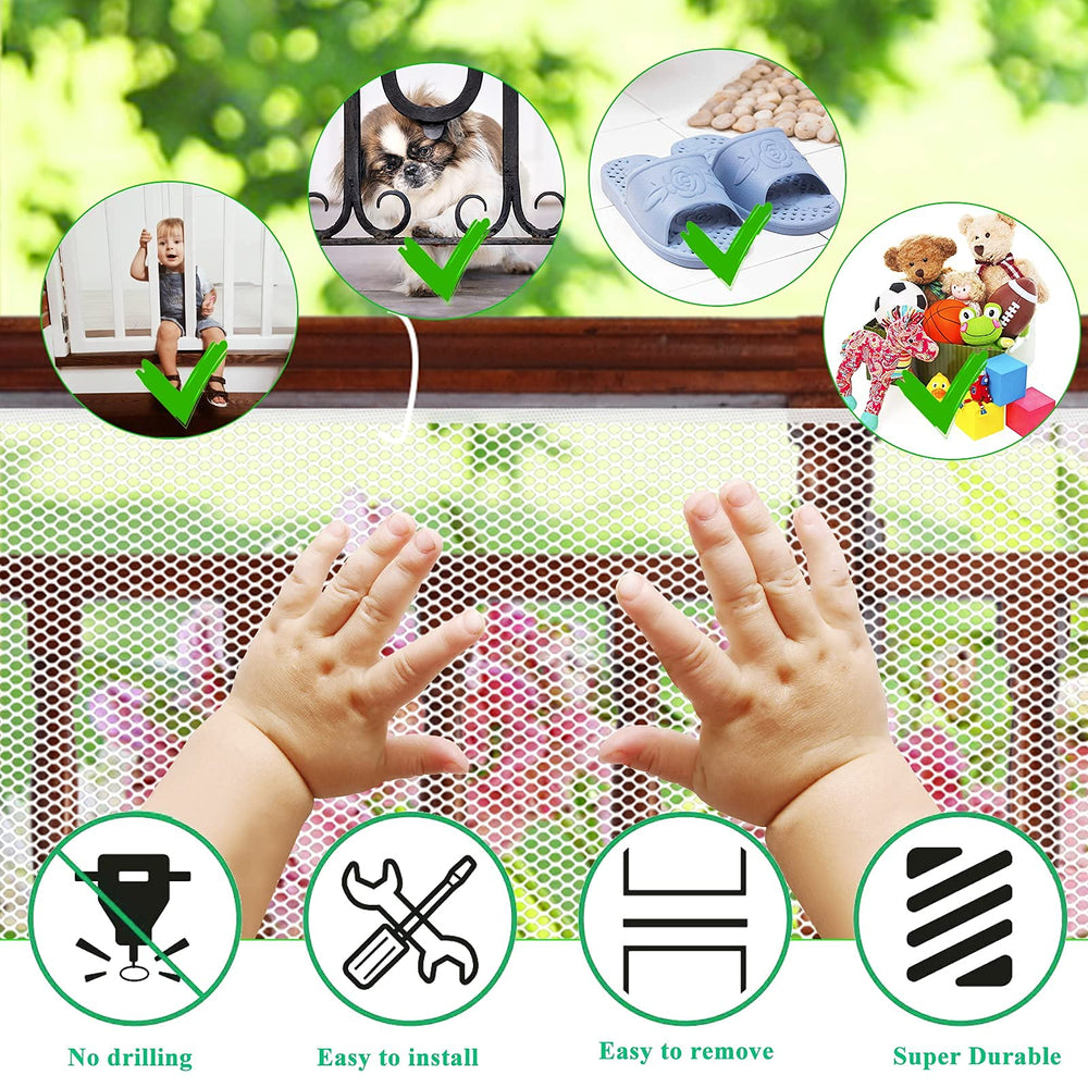 Aixingyun easy-install stair net enables quick setup on banisters.