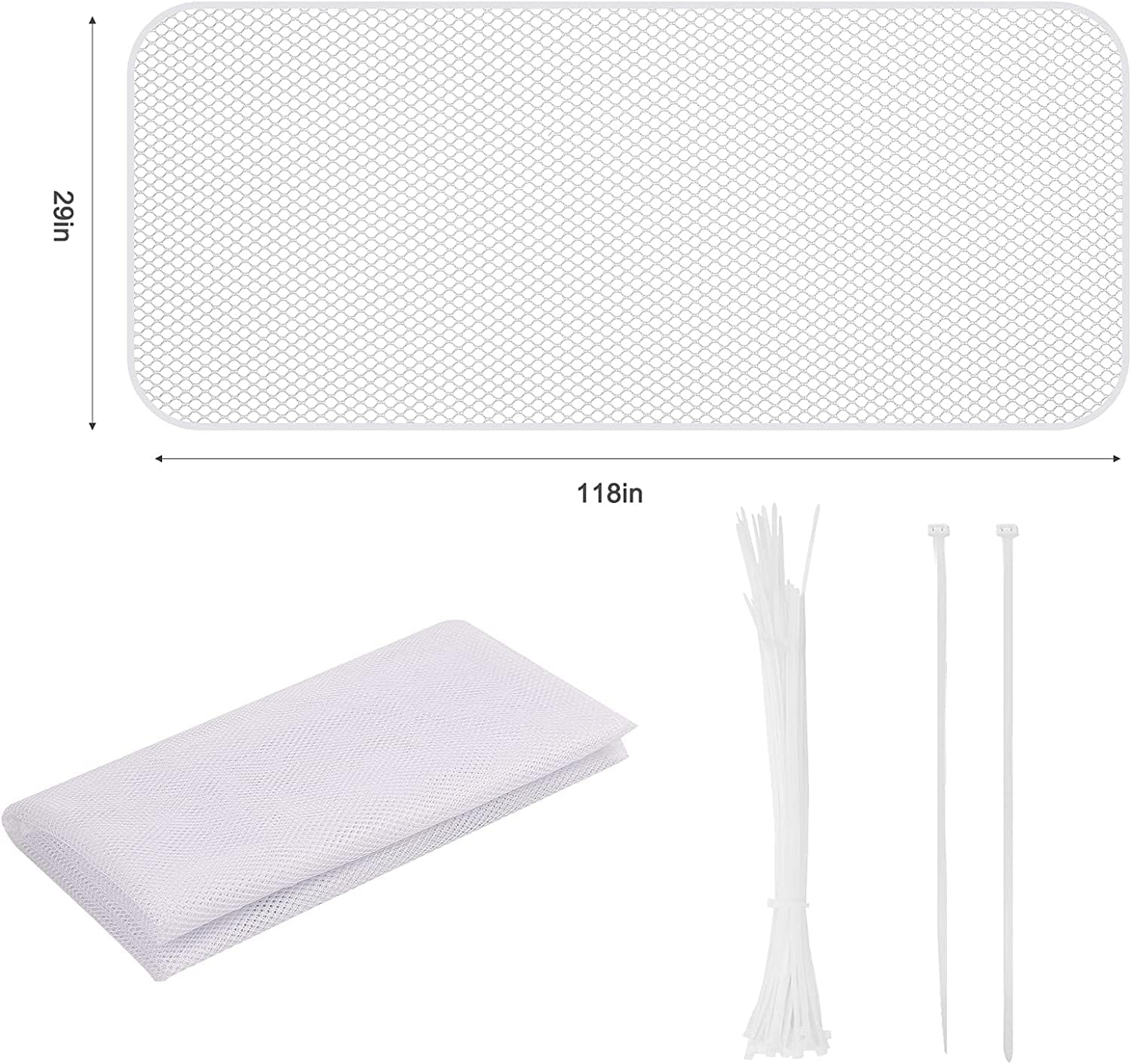 Aixingyun zip-ties install kit helps secure the net neatly for a polished finish.