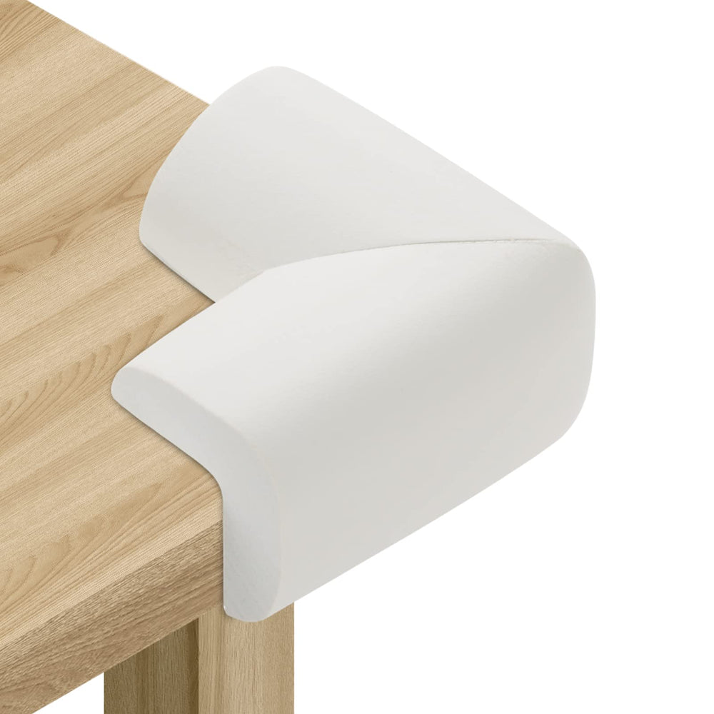 AIXMEET 8-pack soft corner protector applied to a white furniture corner for child safety.