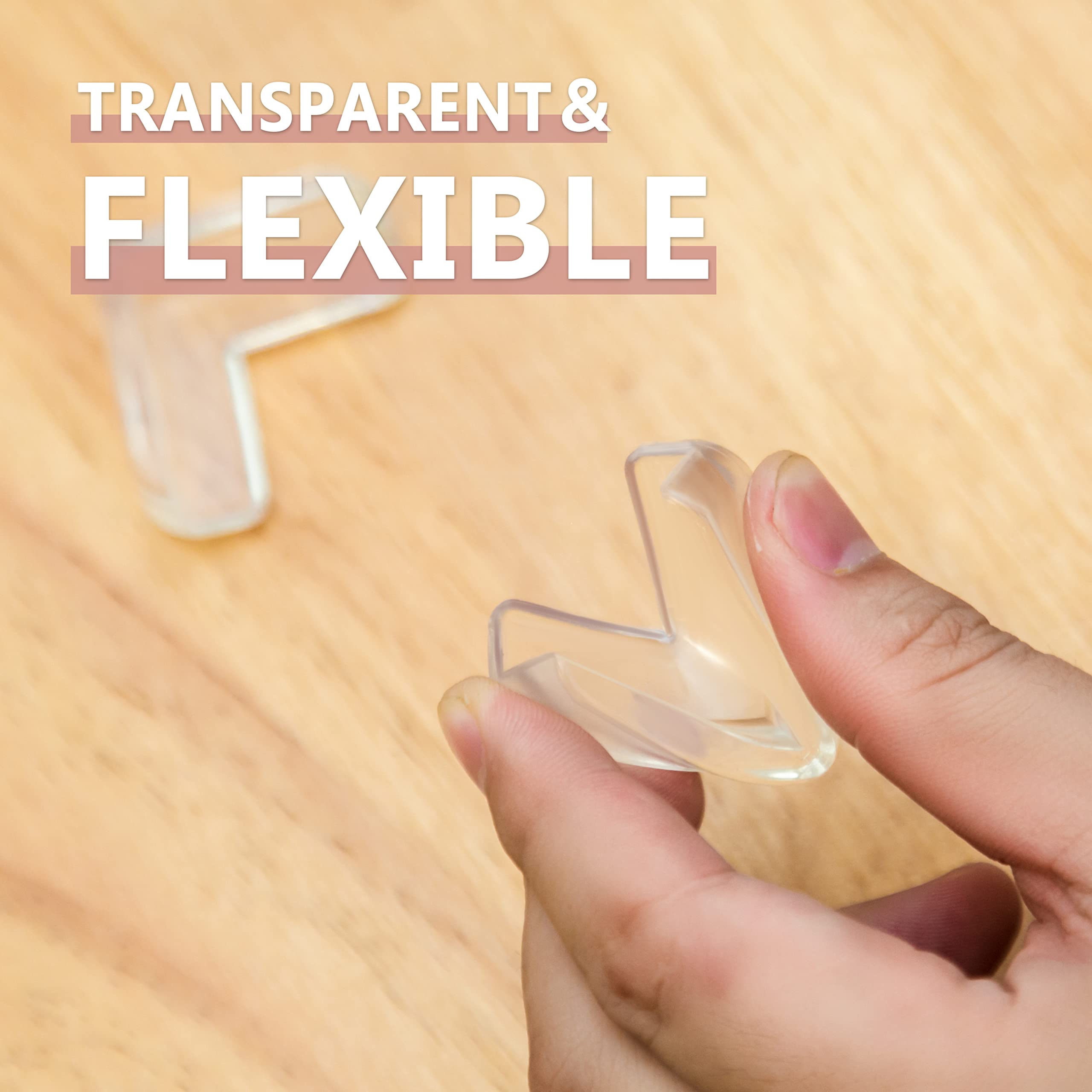 AIXMEET clear corner protectors blending with furniture edges.
