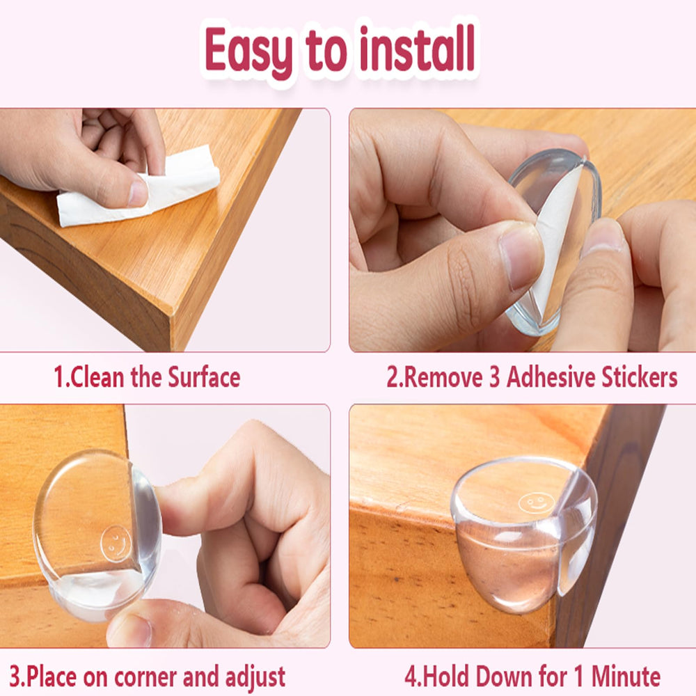AIXMEET corner protectors with peel-and-stick installation for quick setup