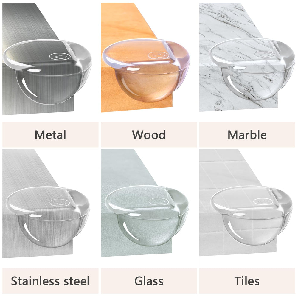 AIXMEET edge protector showing transparent adhesive strips for secure mounting