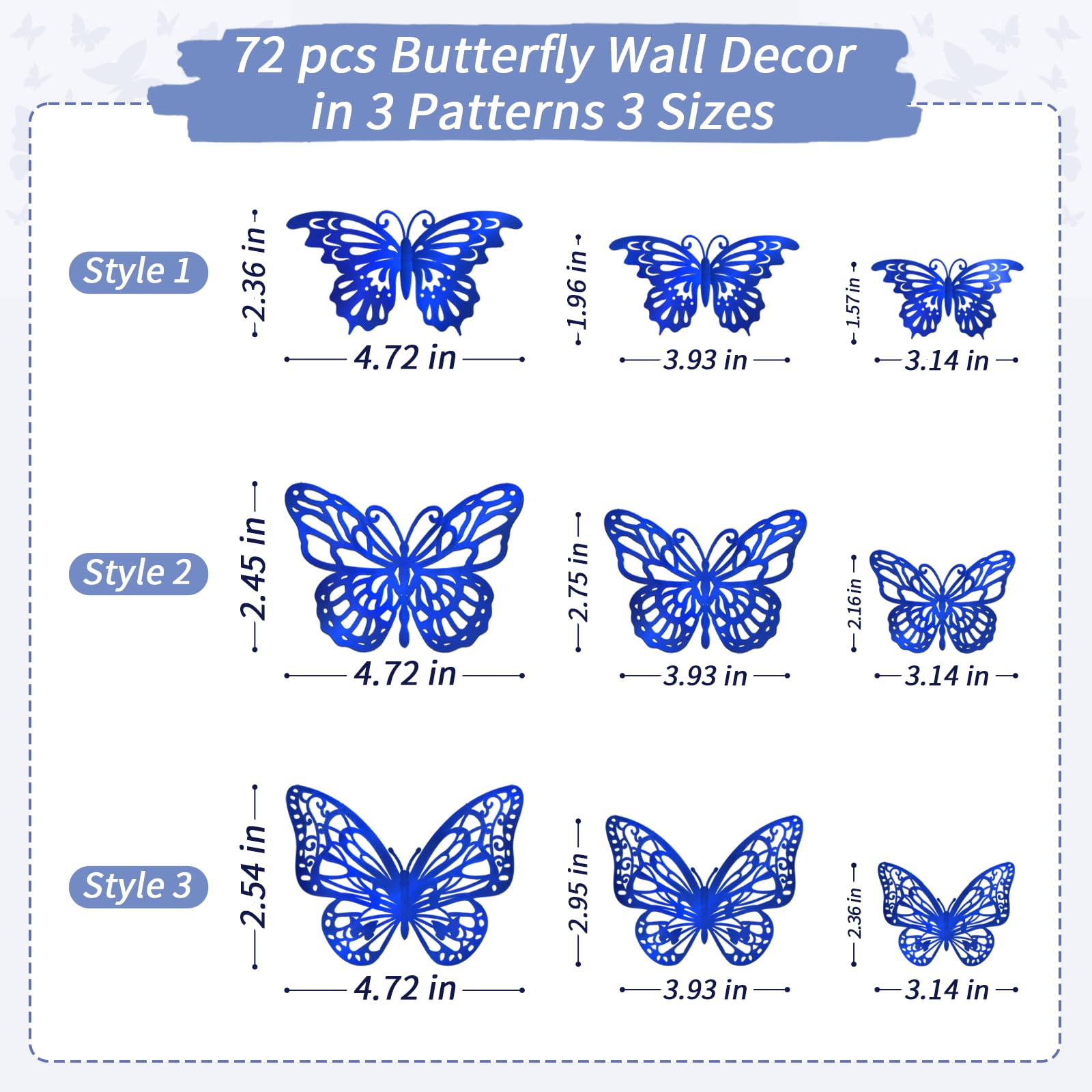 Aixoom blue butterfly wall decor style B adds charming detail.