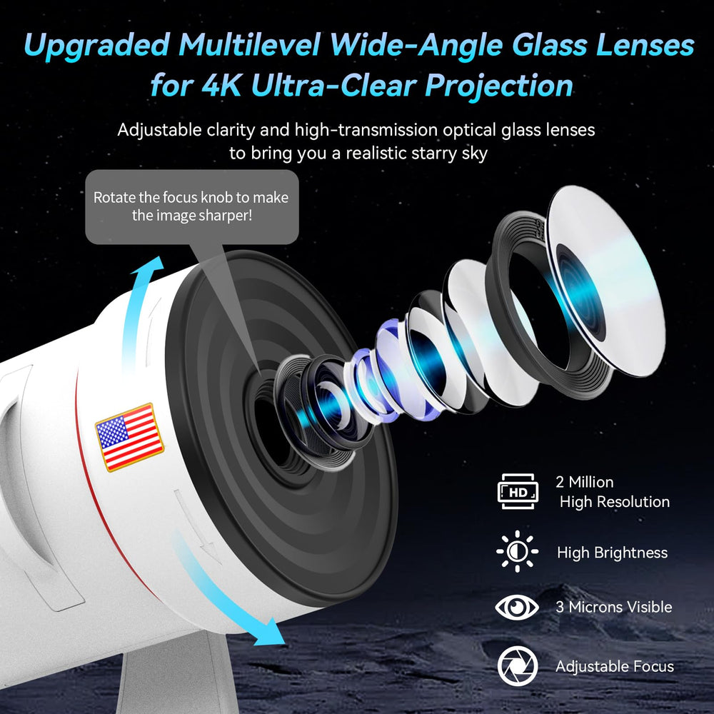 aiyotto star projector 360 rotation creates dynamic ceiling projections for mood-enhancing evenings.
