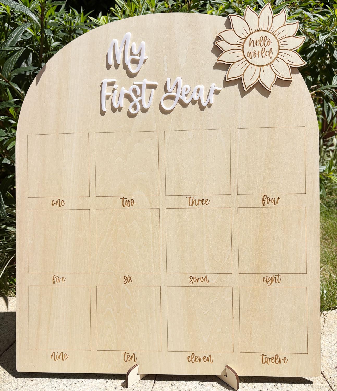 ajdvart first year milestone board built-in stand enables easy placement on table or shelf