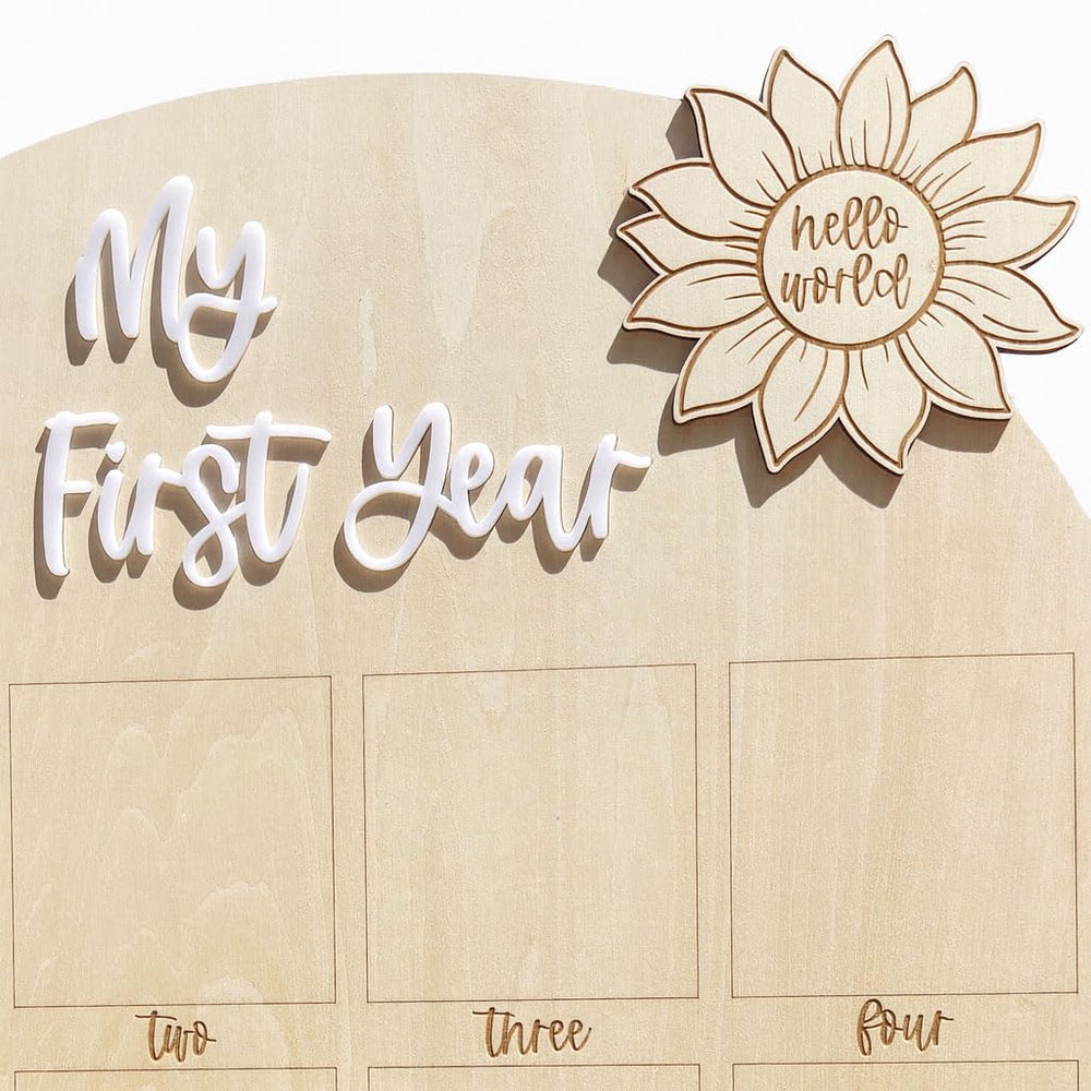 ajdvart first year milestone board monthly photos layout uses twelve 4x4 slots