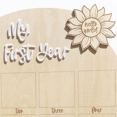 ajdvart first year milestone board monthly photos layout uses twelve 4x4 slots