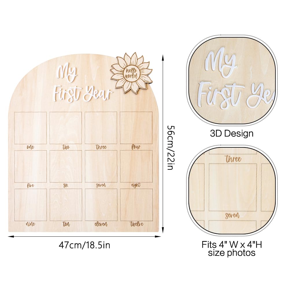 ajdvart first year milestone board sunflower motif close-up adds warm decorative touch