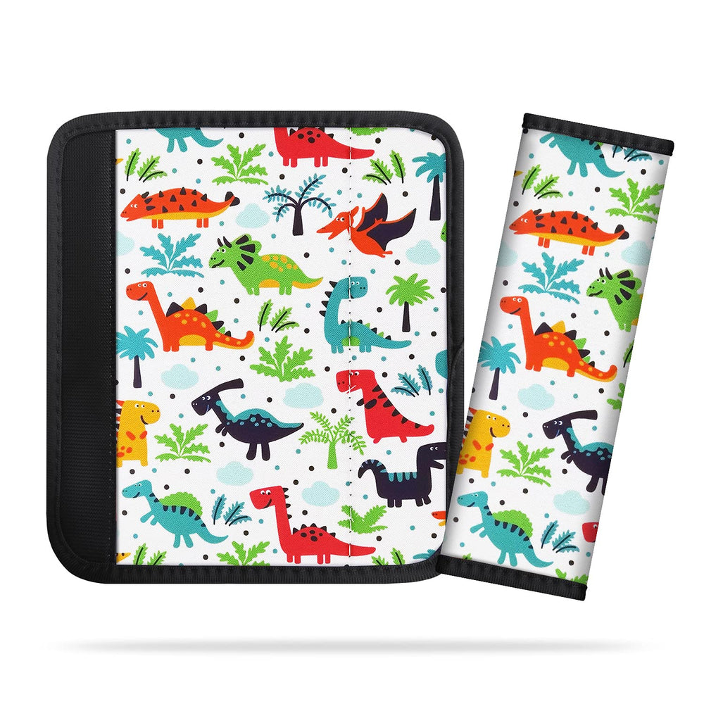 AJLTPA seatbelt cover cartoon dinosaur 2-pack enhances kid comfort on car rides