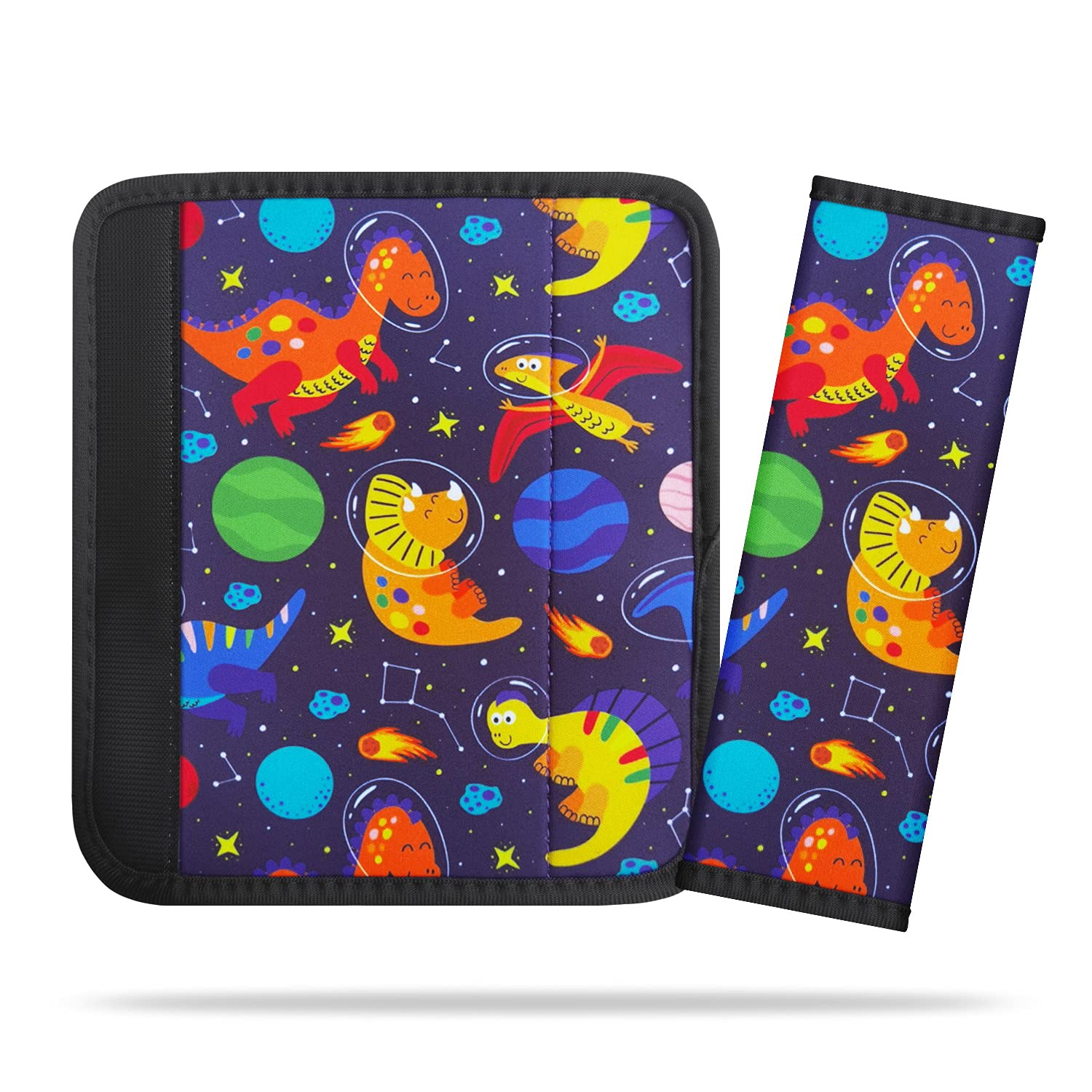 AJLTPA Space Dinosaur seatbelt pads 2-pack cushion for kids.