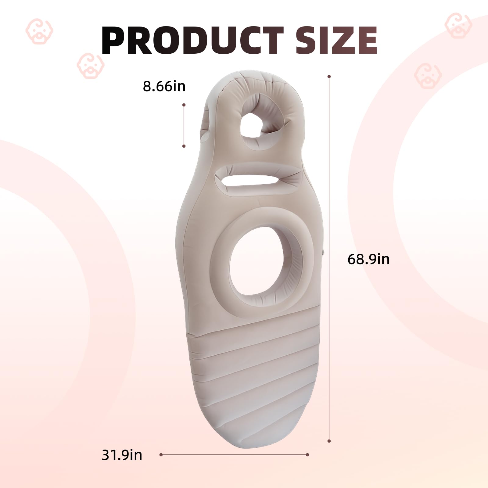AJOFIEK pregnancy pillow belly-hole design aids relaxed rest for expectant moms.