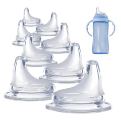 Ajrwiiy 8Pack soft silicone spout for NUK promotes gentle bottle-to-cup transition.