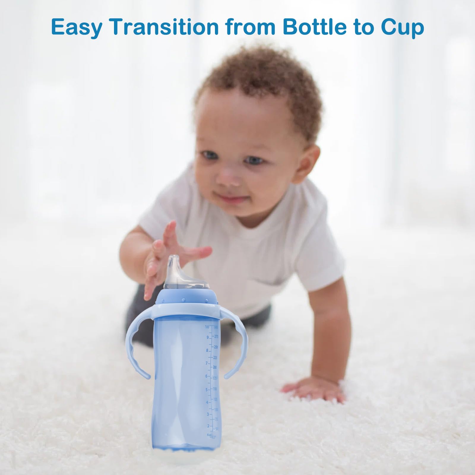 Ajrwiiy 8Pack helps smooth bottle-to-cup transition without spills.
