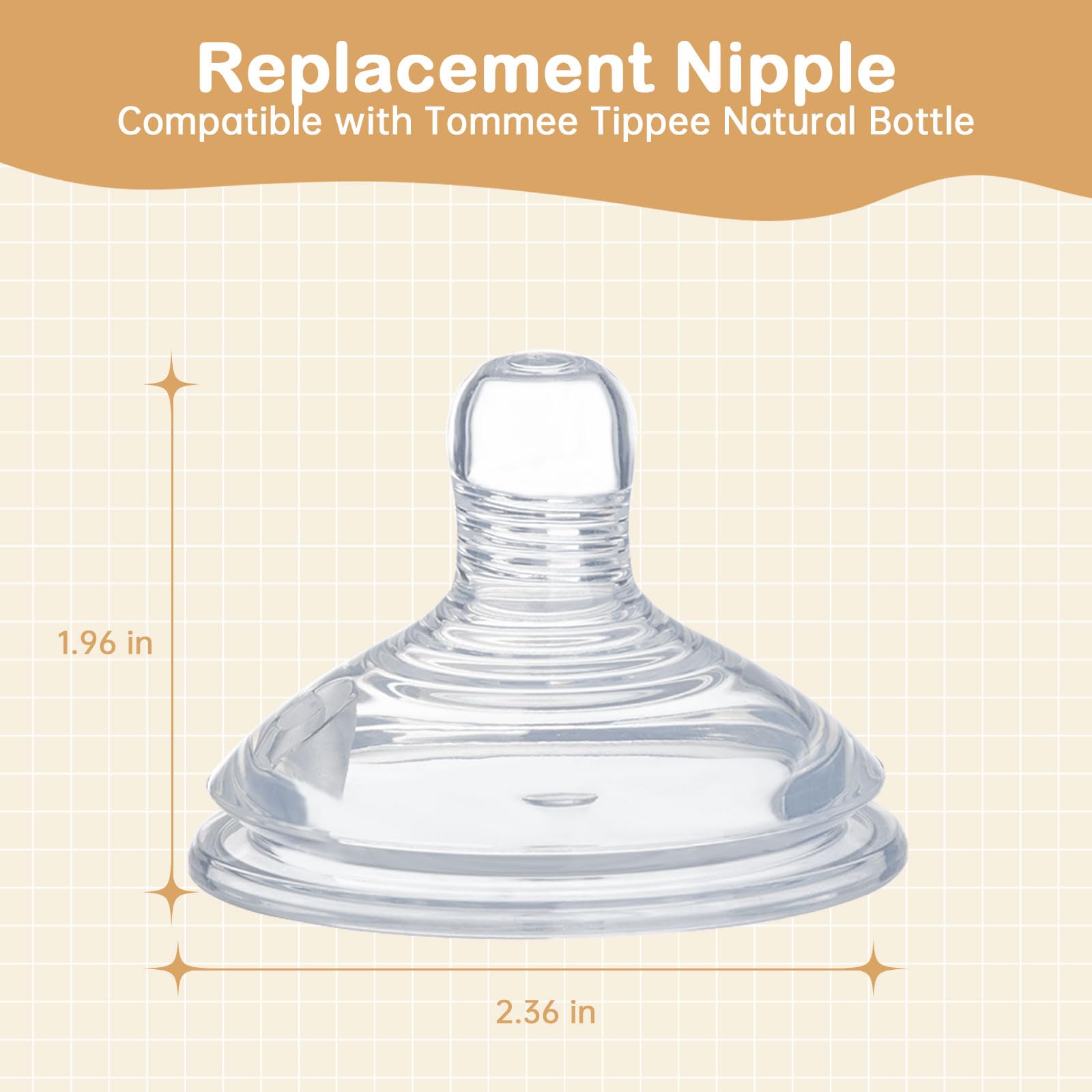 Ajrwiiy nipple set adapts to a growing baby for easier transitions from breast to bottle.