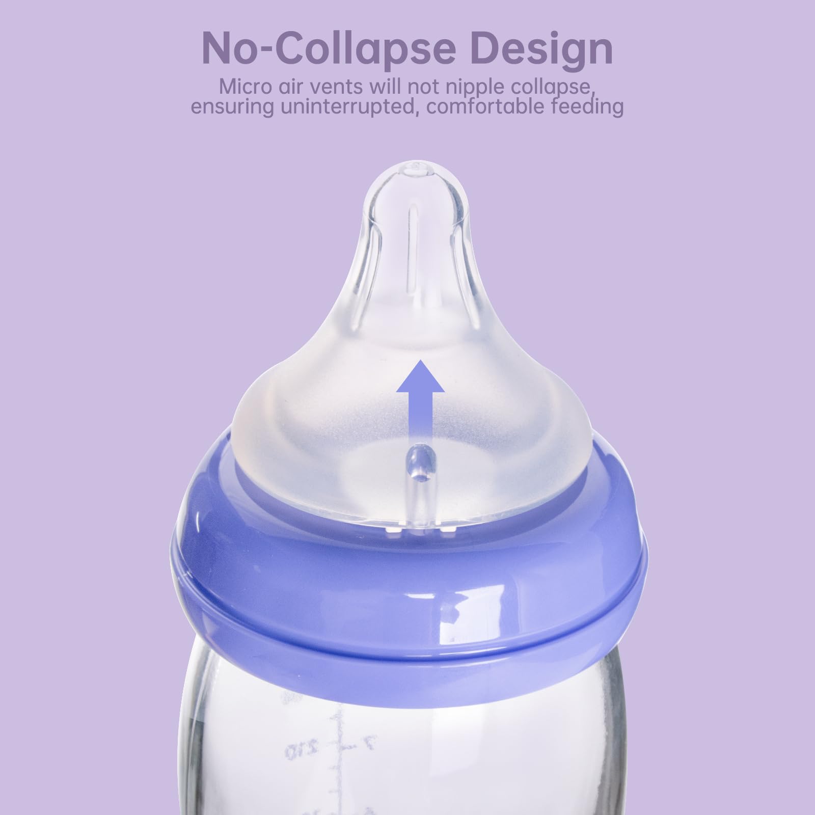No-collapse design supports steady feeding sessions with Lansinoh bottles.