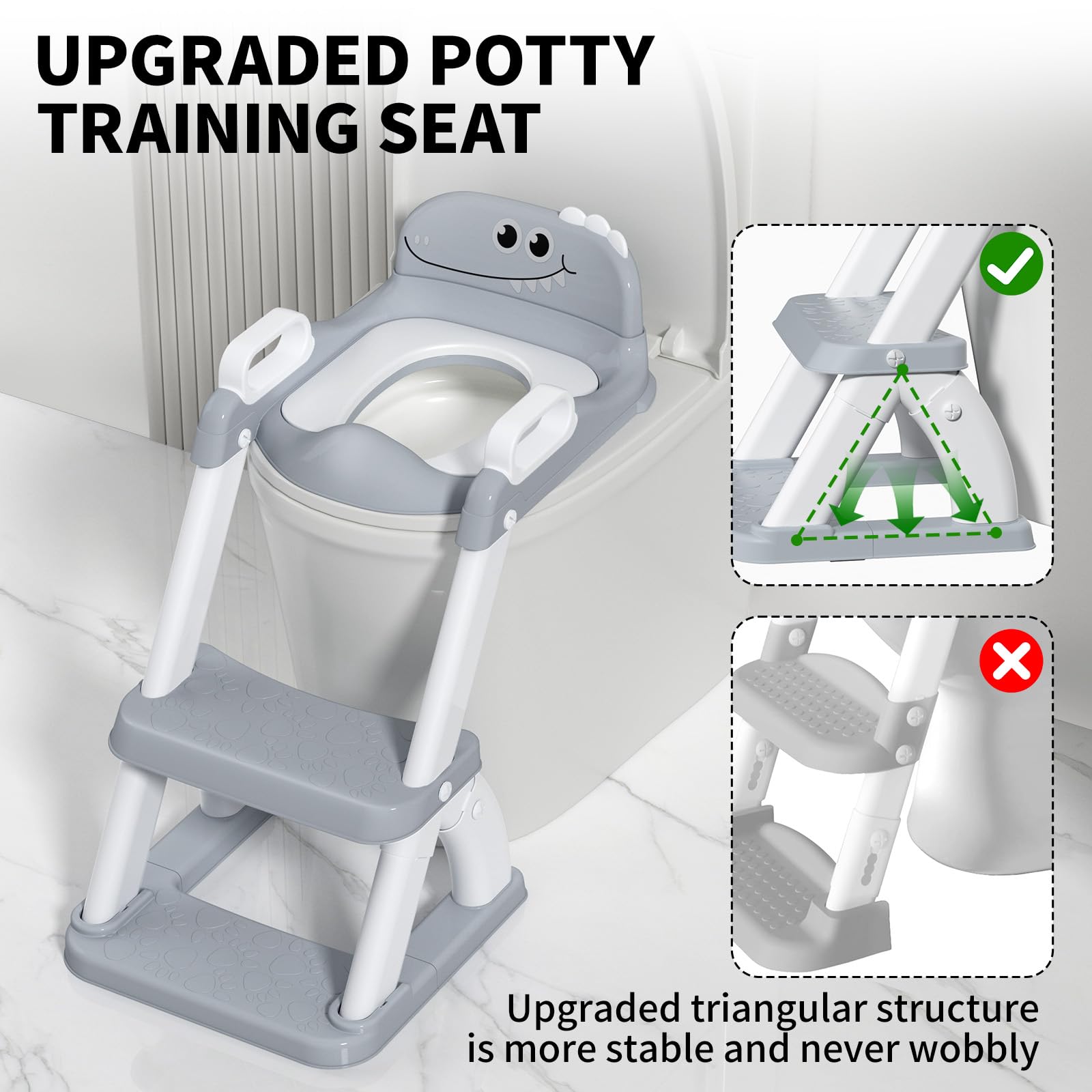 AJVV 2-in-1 potty training toilet seat with step stool for independent use.