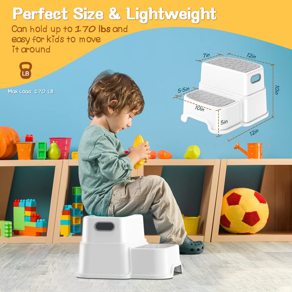 AJVV 2-step design helping kids reach sinks and toilets confidently