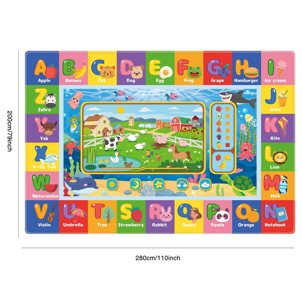 AKASISRUG ABC educational rug boosts early learning with colorful letters and animal themes.