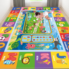AKASISRUG baby play mat with soft flannel surface, gentle for tummy time.