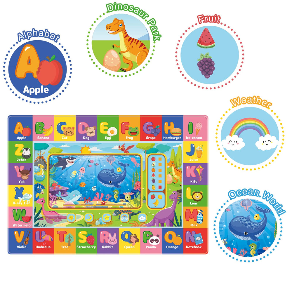 AKASISRUG bright patterns and animal motifs engage toddlers while they explore and learn