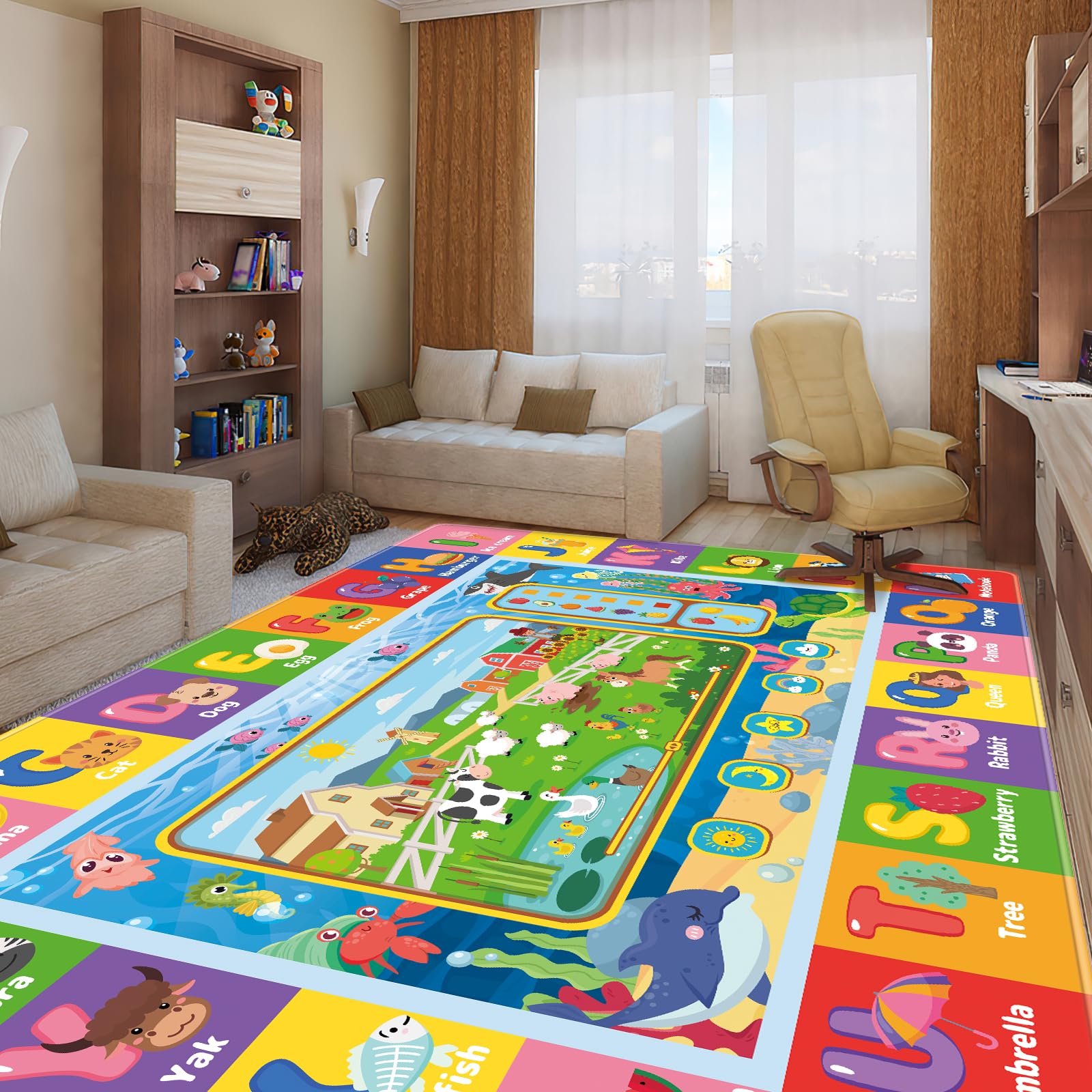AKASISRUG bright colors and patterns invite curiosity and exploration.