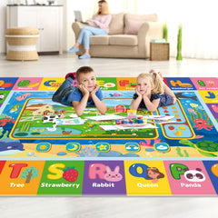 AKASISRUG mat features non-slip backing for added stability during play.
