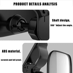 Akexermu convex mirror shown with adjustable angle for clear backseat visibility.
