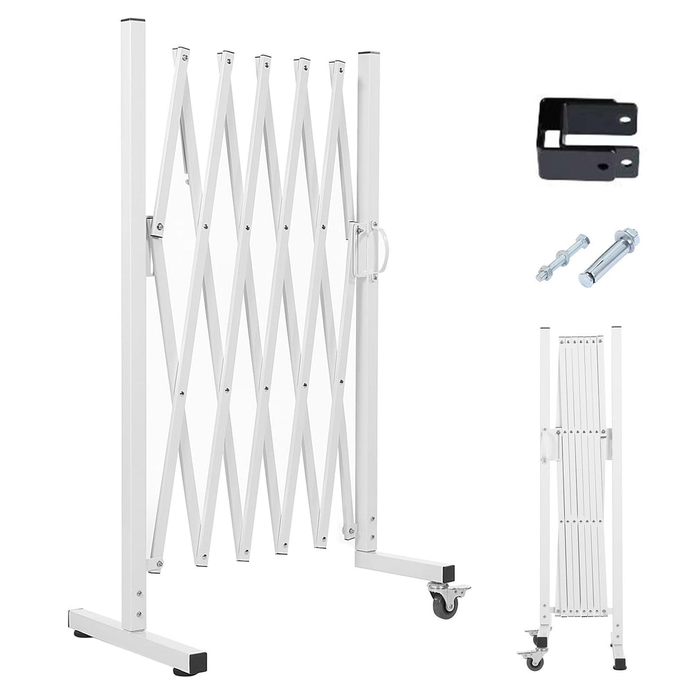 AkiiGer barrier fence 5ft white shows quick assembly for rooms and doorways