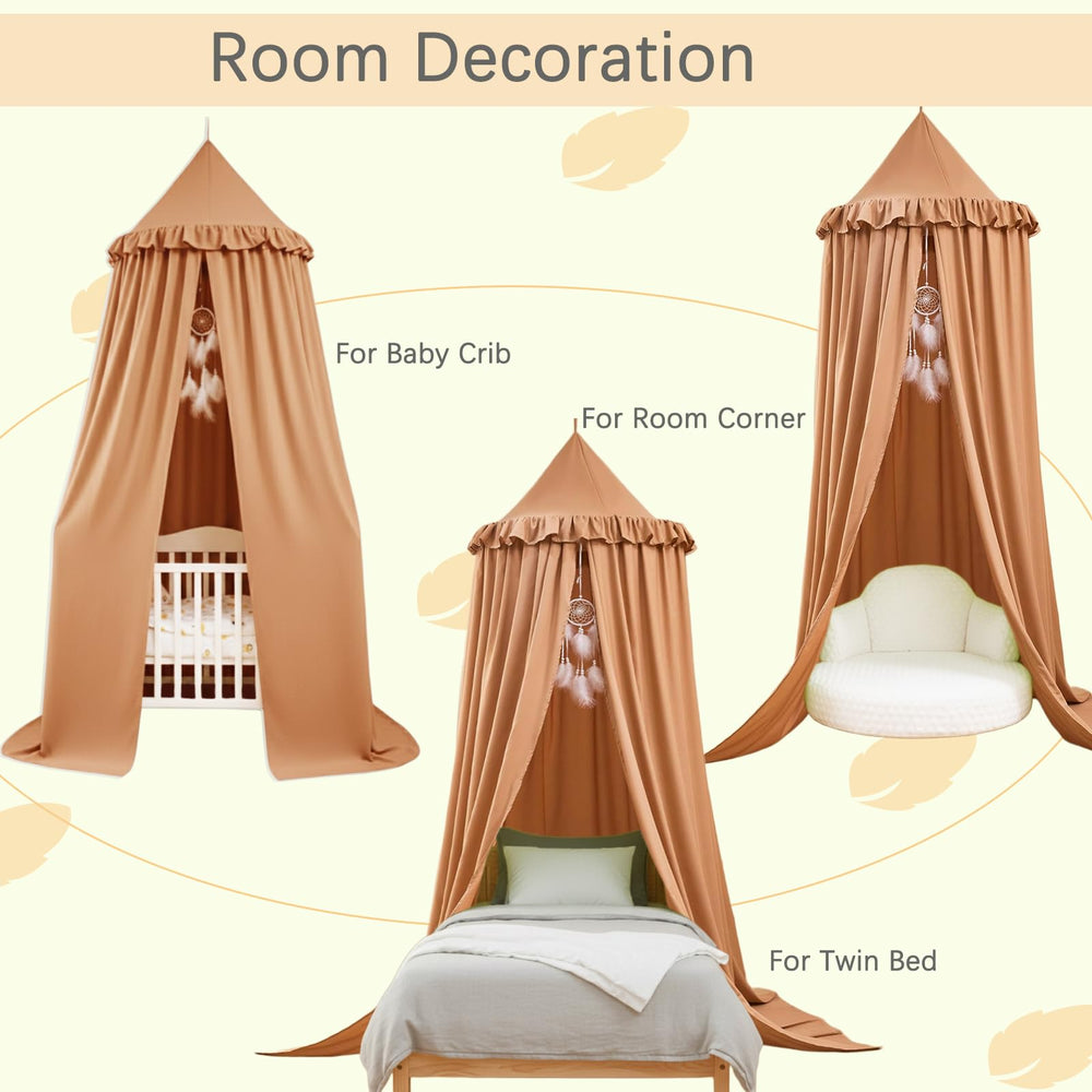 Akiky crib canopy round dome for a private reading nook with soft fabric