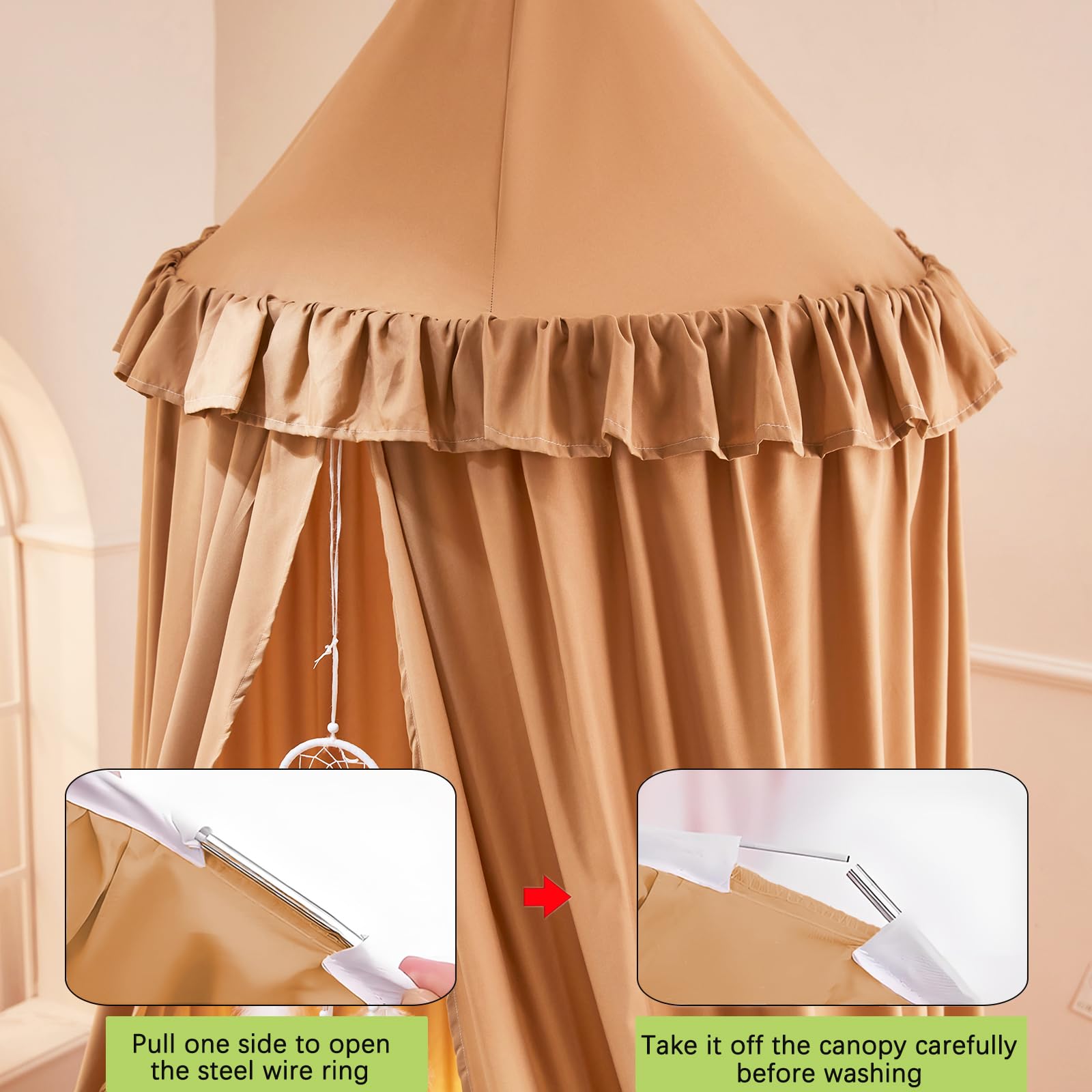 Akiky machine washable canopy simplifies cleaning after spills