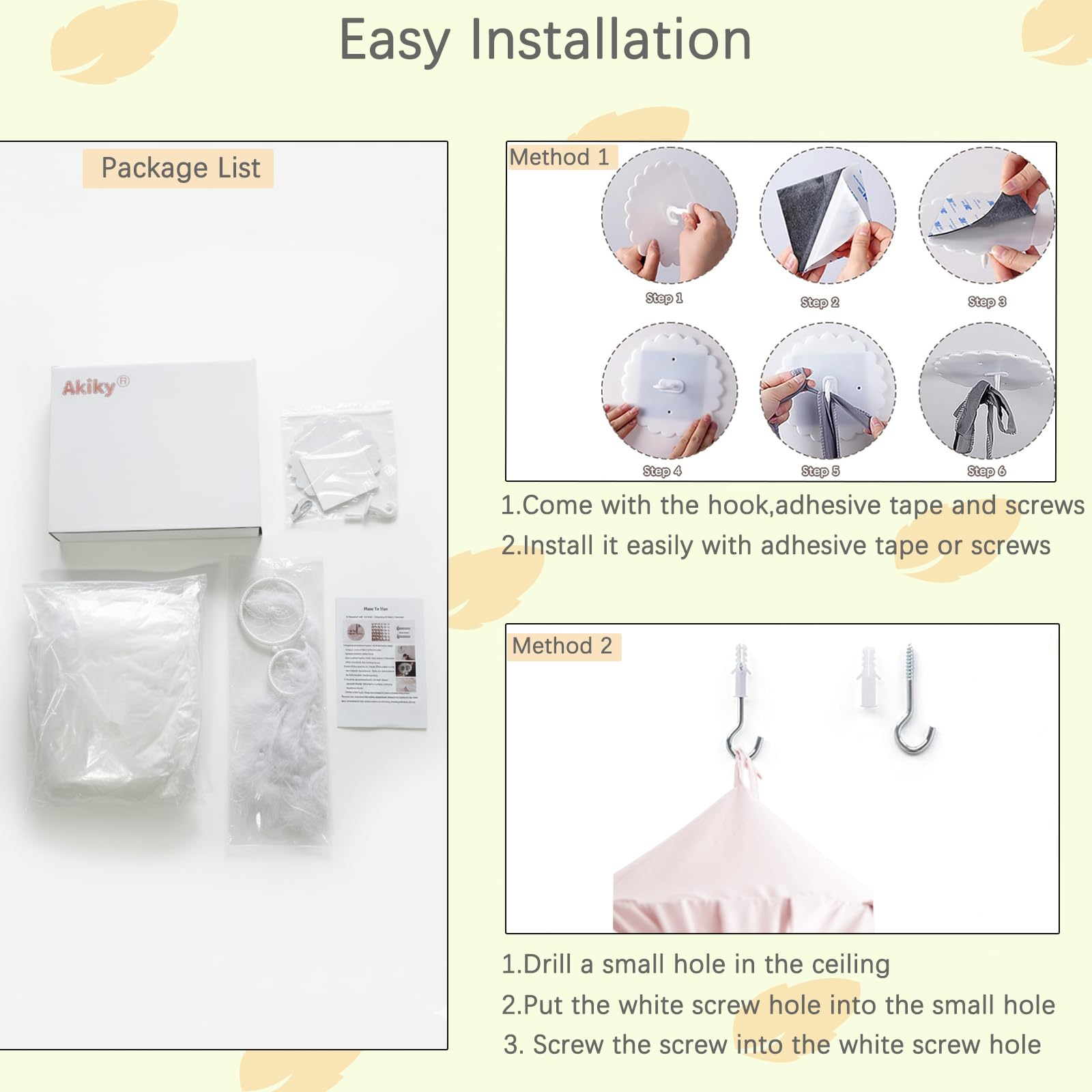 Akiky versatile canopy decor for crib, bunk, or room decor