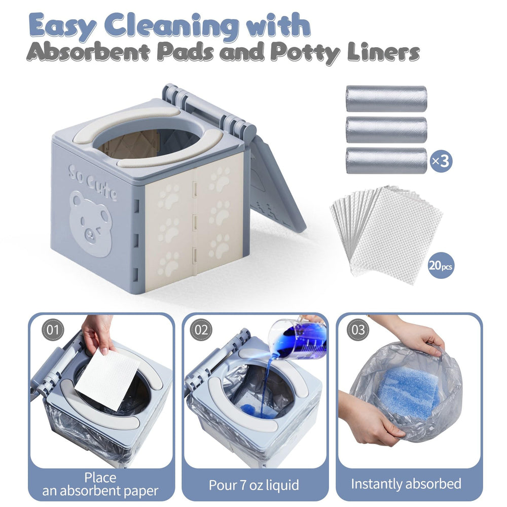 AKIMRABY foldable toddler potty doubles as a sturdy travel stool.
