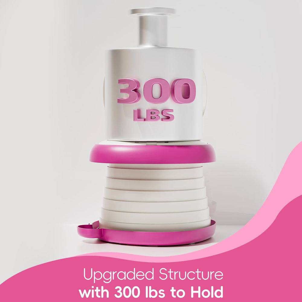 AKIMRABY Portable toilet with ABS material and sturdy support.