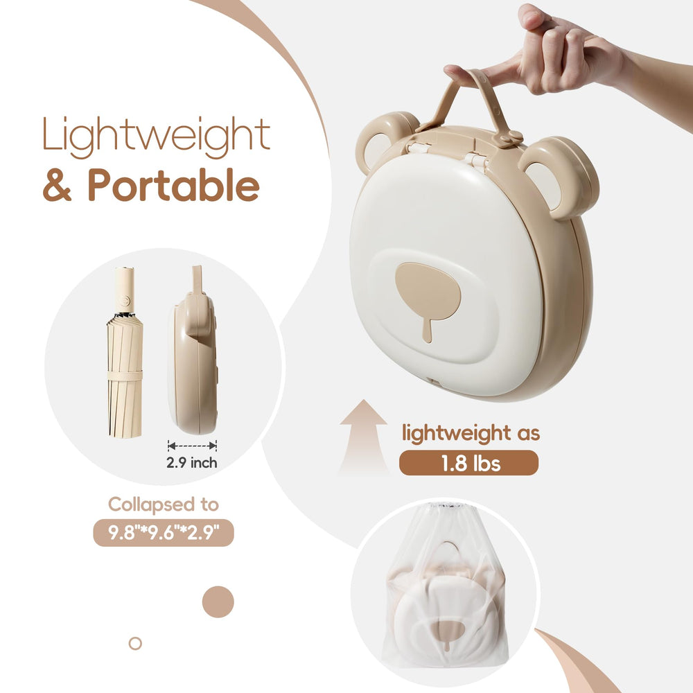 AKIMRABY travel potty seat folded, compact storage for car trips and outings.