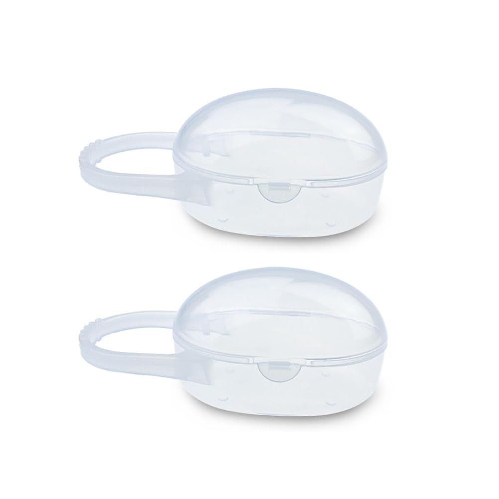 AKOAK pacifier box with handle for easy travel and stroller attachment.