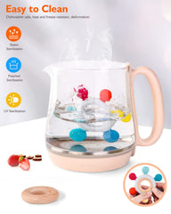 Akolik teether can be cooled in the fridge for relief.
