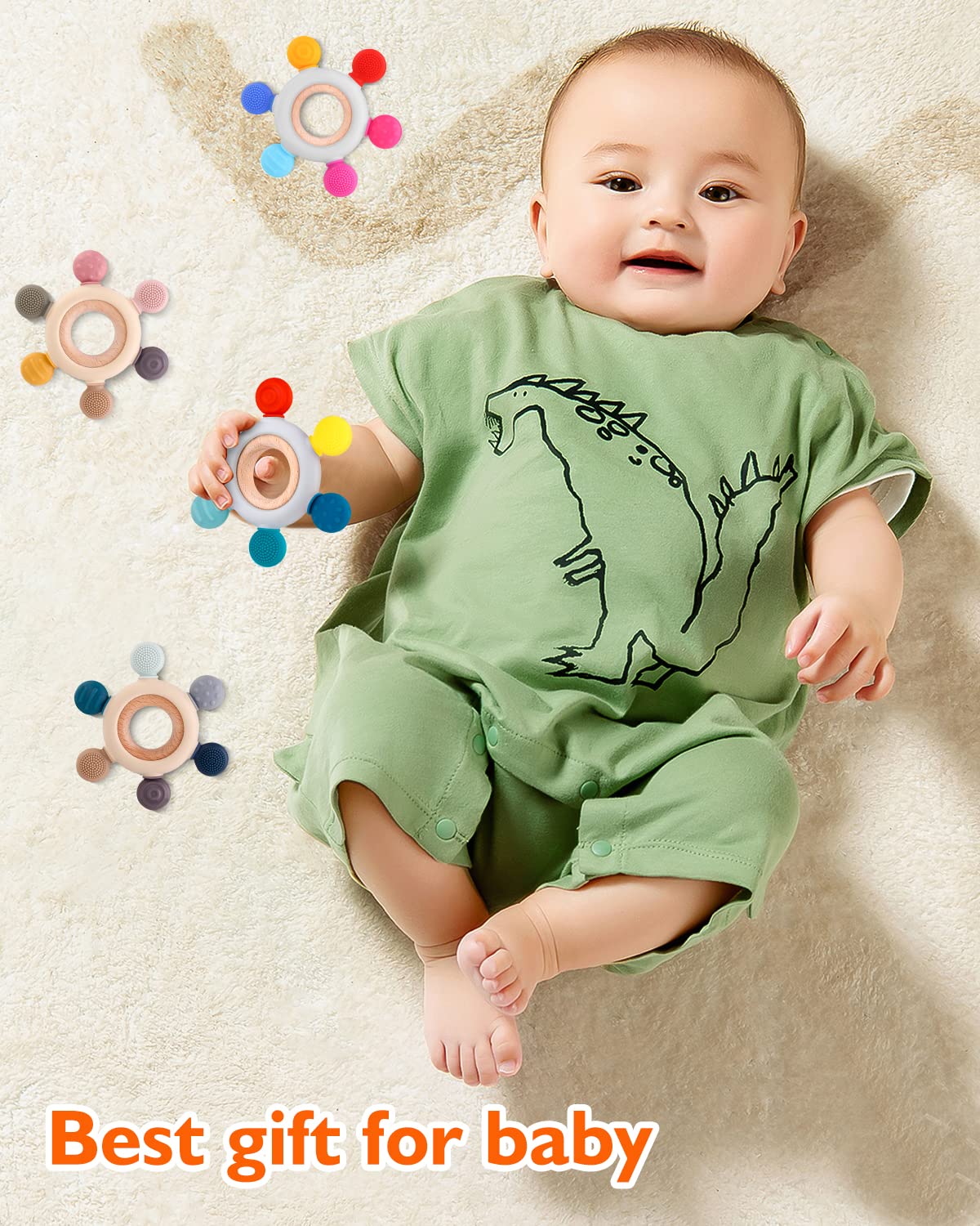 Akolik teether features a wooden ring that must be removed before boiling.