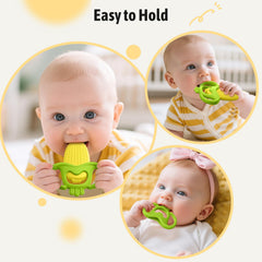 Akolik Corn B teether showcases large water tank for lasting cooling