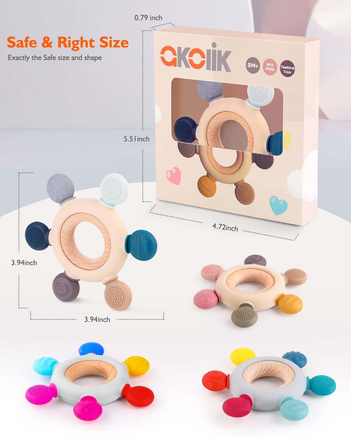 akolik silicone teether uses safe materials for peace of mind