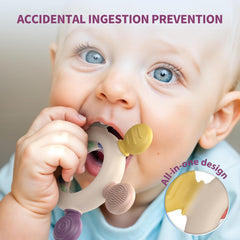 Akolik teething ring with textured small bumps for gentle mouth exploration.