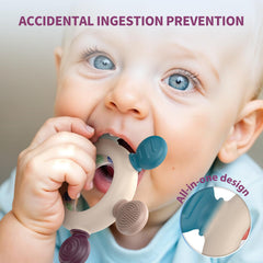Akolik teething toy easy-grip design; supports early grasp reflex.