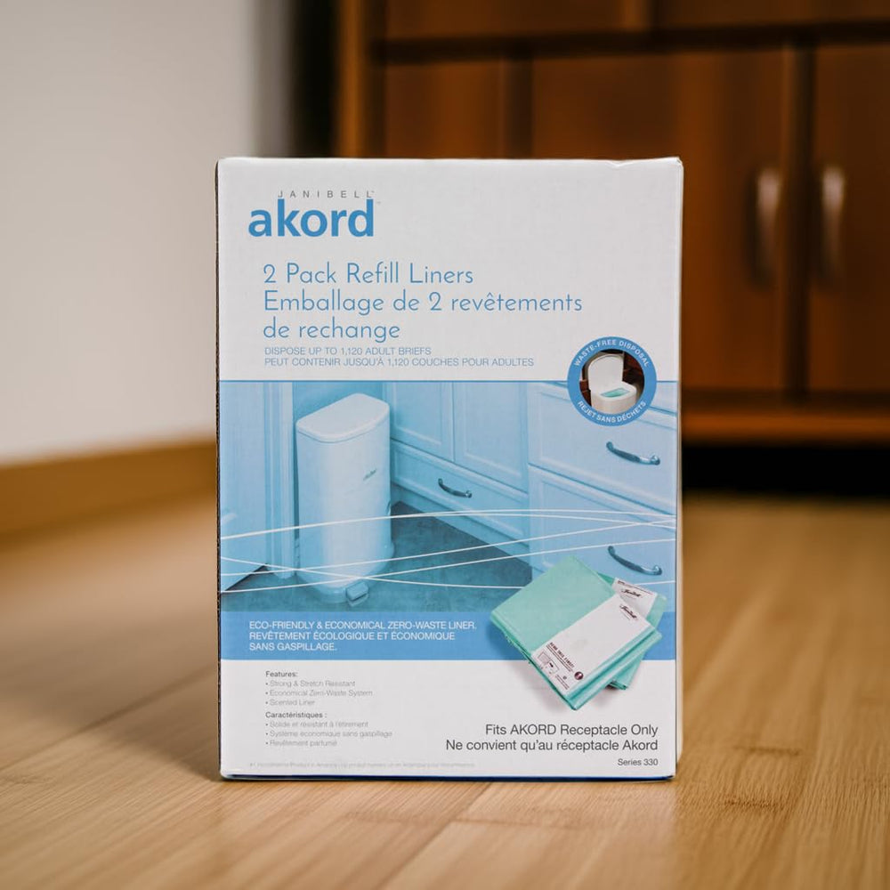 AKORD continuous liner design reduces plastic waste and keeps odors contained.