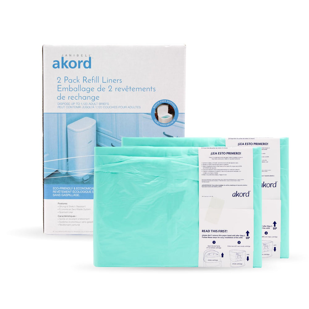 AKORD hands-free disposal liner enables mess-free, touchless diaper disposal.