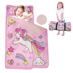 AKPLIT Nap Mat unicorn pink folded neatly for easy storage