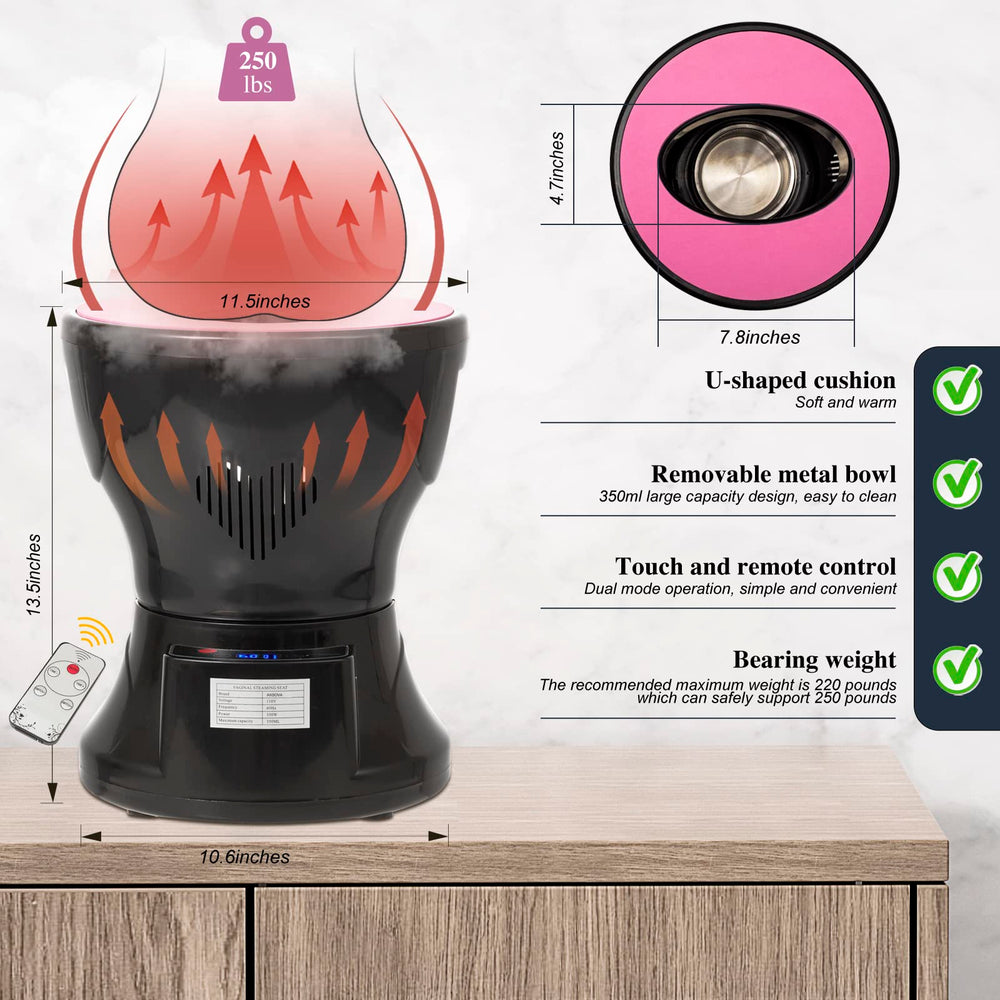 AKSOVA Yoni Seat Kit touch-screen control enables easy adjustments during home steaming.