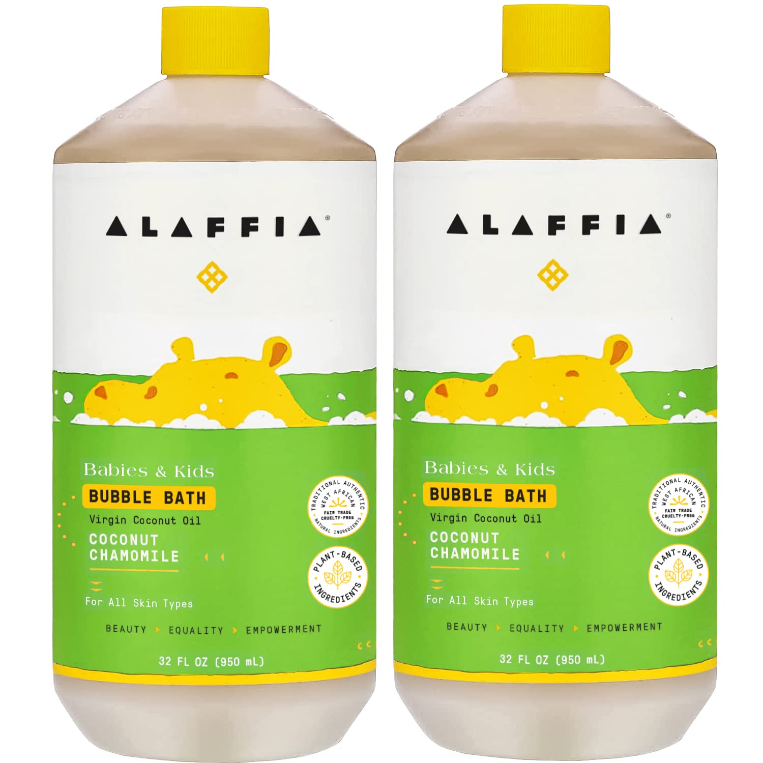 Alaffia Babies Bubble Bath bottle with long-lasting bubbles for gentle cleansing.