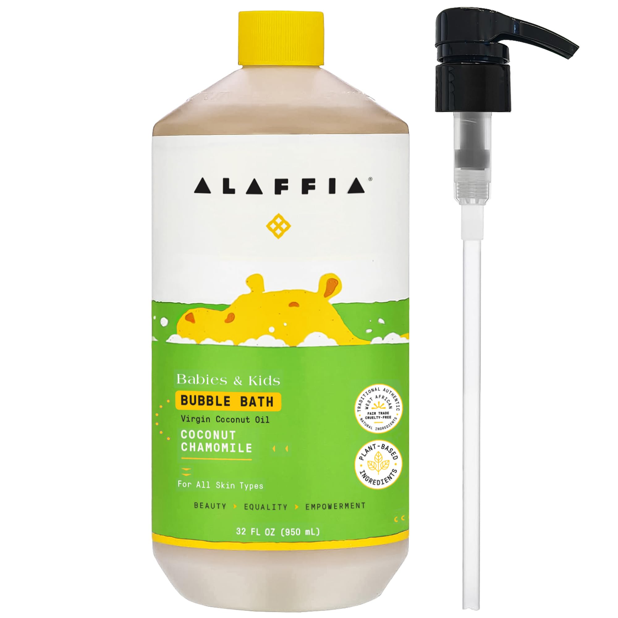 Alaffia Bubble Bath Coconut Chamomile with Pump for gentle cleansing of delicate skin